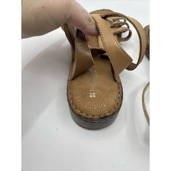 Naturalizer Size 12W Brown Leather Gladiator Sandals  Beaded Rhapsody - Picture 5 of 7